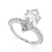 Lavinia Marquise Cut Side Stone 4 Prong Engagement Ring Setting - Nivetta